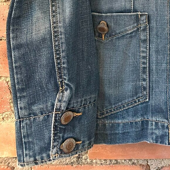 Banana Republic Premium Denim Jacket – Vintage-Inspired Distressed Blue Jean - Picture 7 of 7